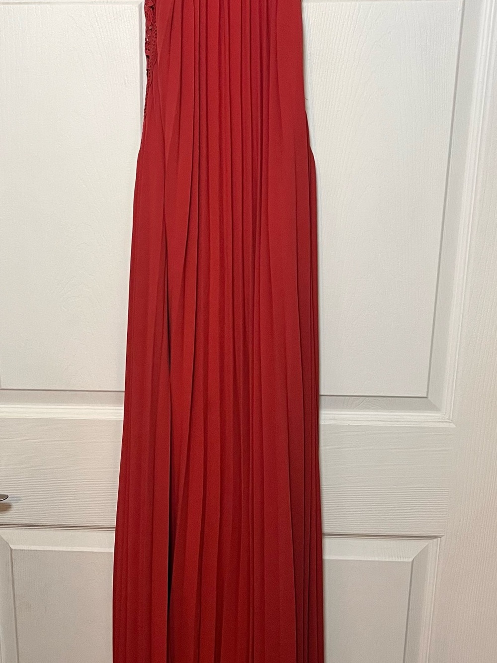 Lulu's Pleated Halter Maxi Dress in Terracotta - Picture 7 of 13